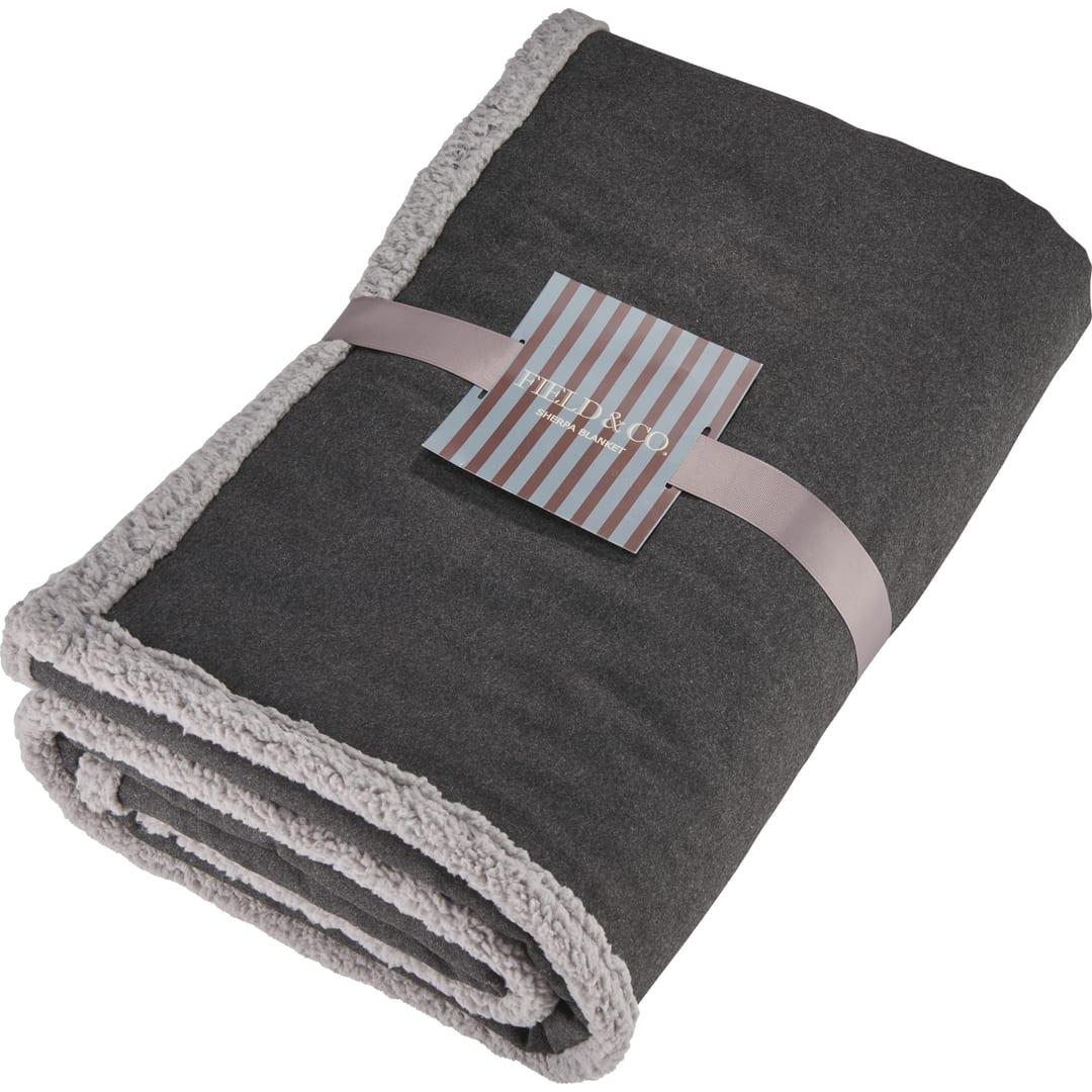 Field & co.® oversized wool sherpa blanket Dark Gray front