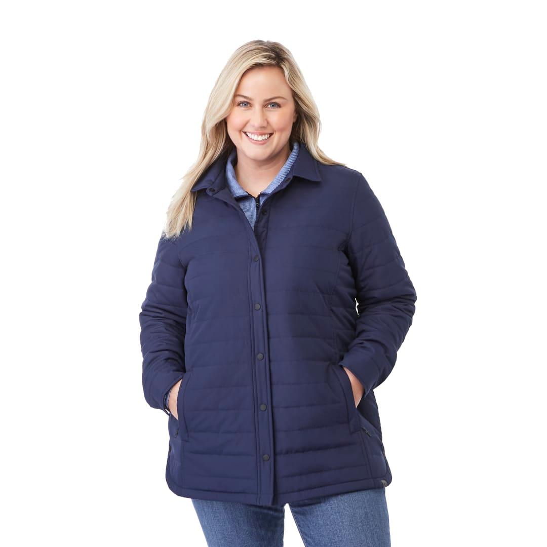 Womens porter eco insulated shacket Navy Blue front