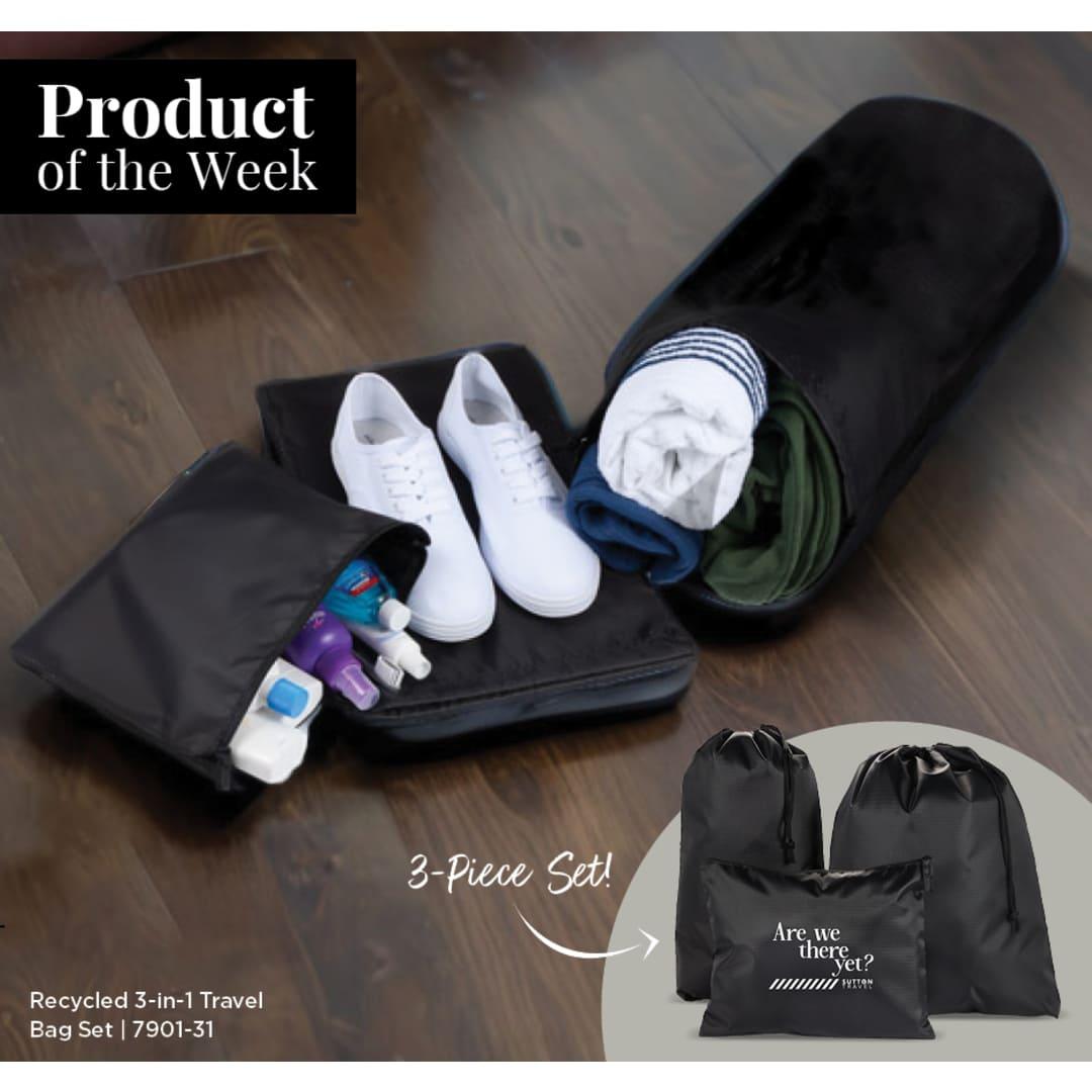 Recycled travel bag set Black miniatura 3