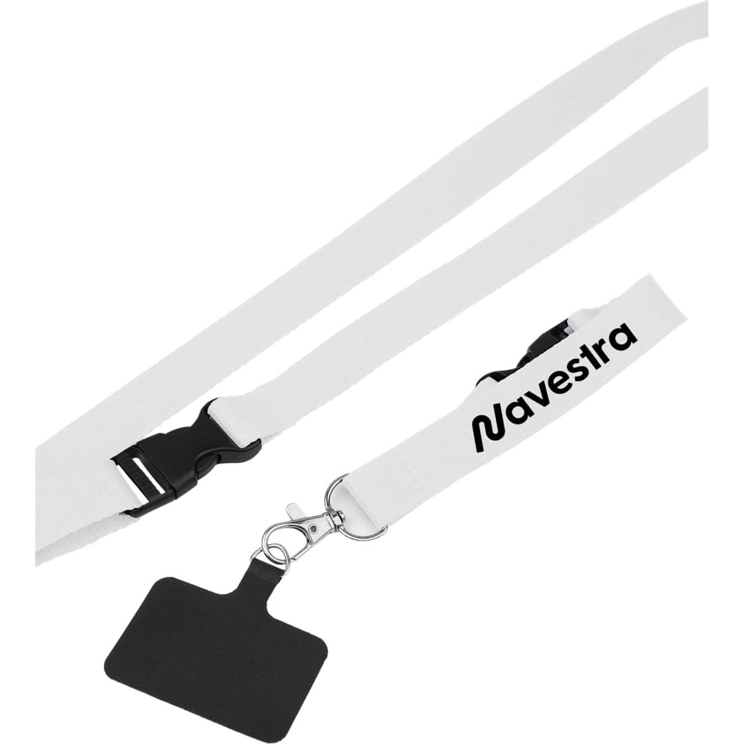 Adjustable recycled phone lanyard Black miniatura 35