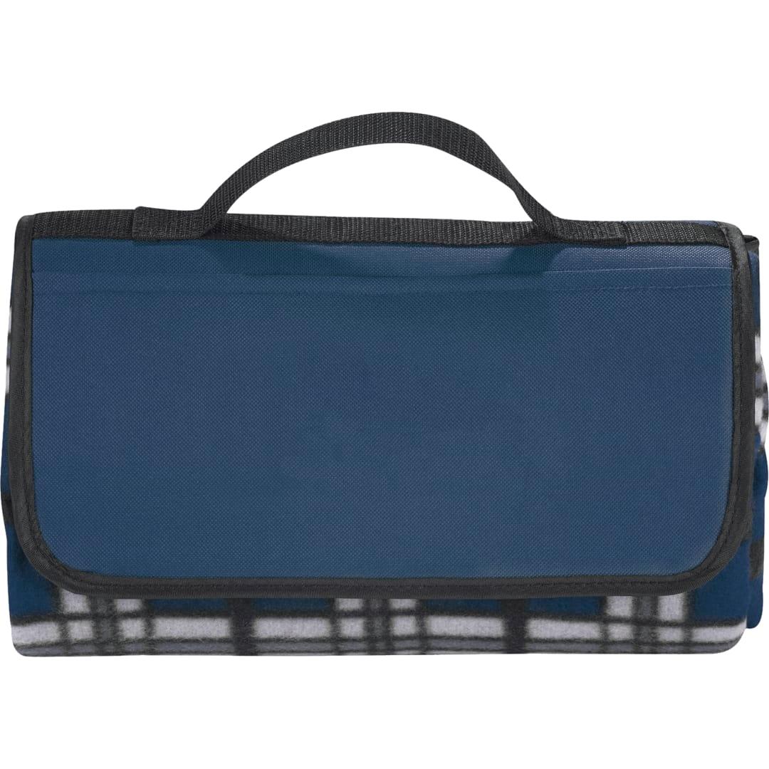 Padded water-resistant fleece picnic blanket Navy Blue miniatura 9