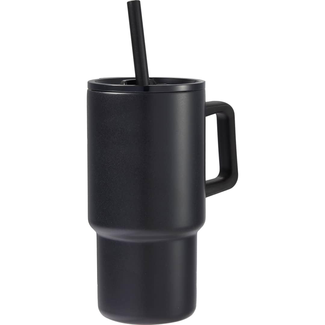 Summit 18oz recycled vacuum insulated mug w/ straw Black miniatura 3