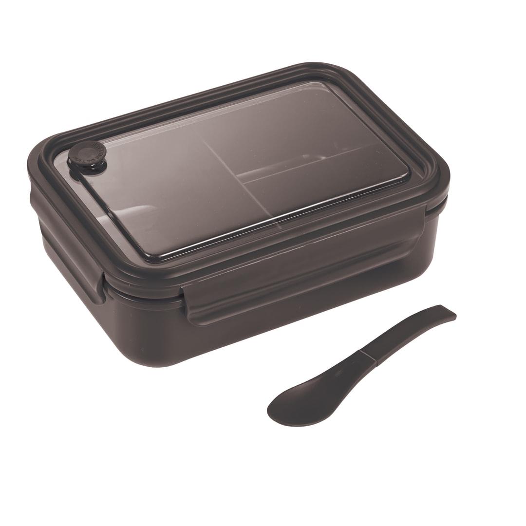 Three compartment food storage bento box Blue front