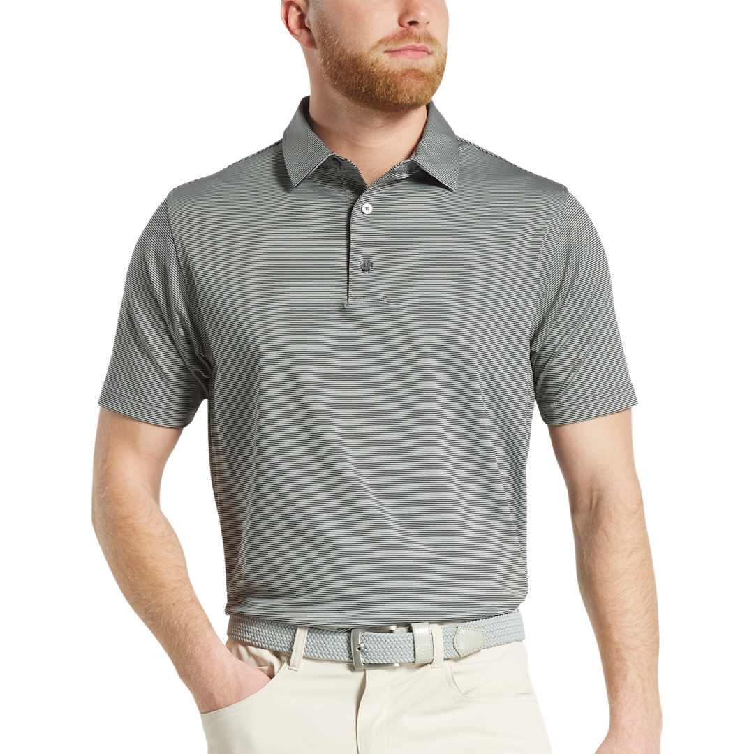 Footjoy mens microfeeder stripe polo Royal miniatura 18