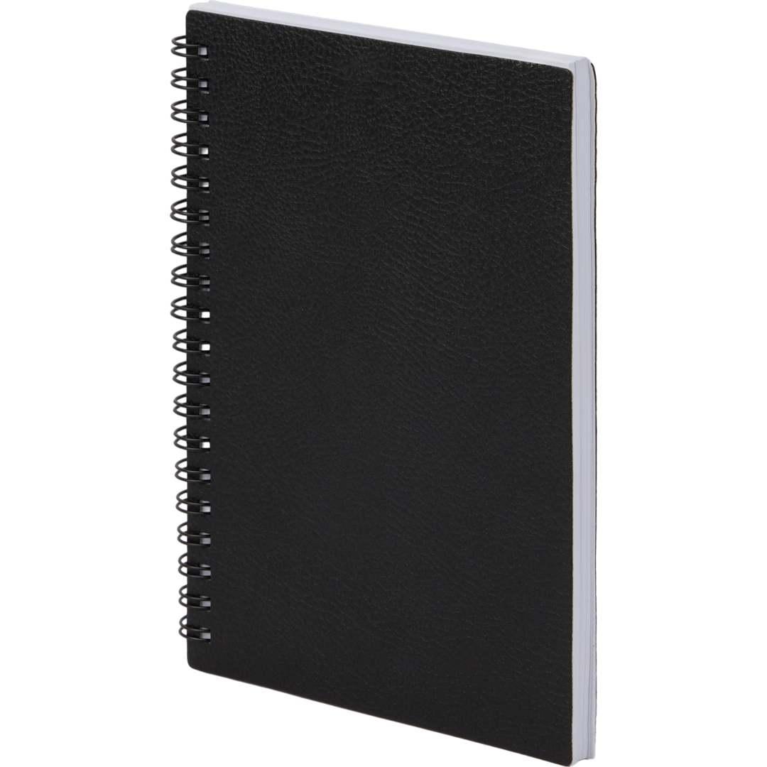5 X 7 fsc ® recycled pebble grain spiral journal Black front