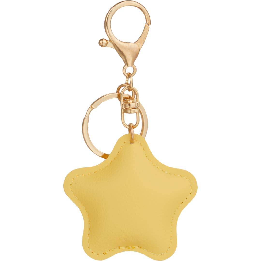 Star leather keychain Black miniatura 15