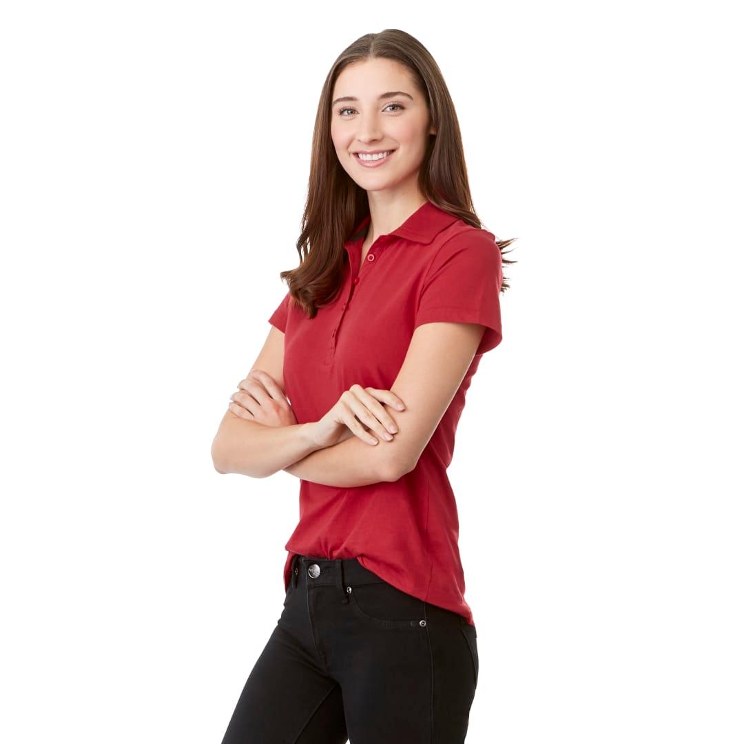 Womens acadia ss polo Dark Green miniatura 4