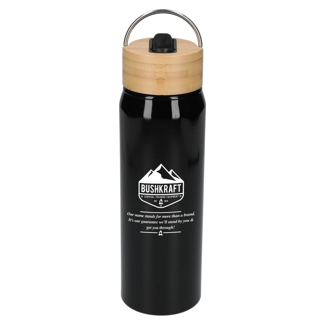 Billy 26oz aluminum bottle w/ fsc® bamboo lid Black miniatura 18