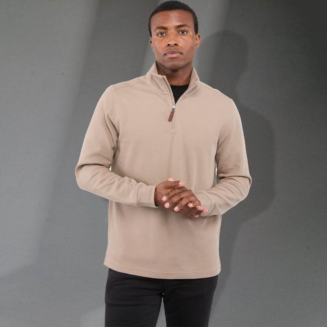 Hudson eco knit quarter zip-mens Beige miniatura 8