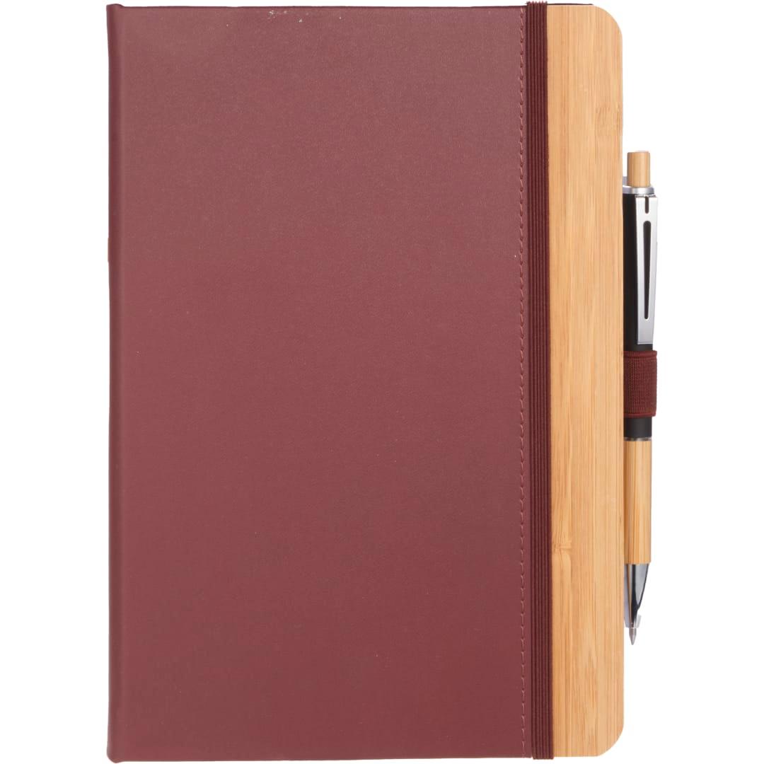 5.5 X 8.5 fsc® recycled bamboo fiber pu journal Black miniatura 11