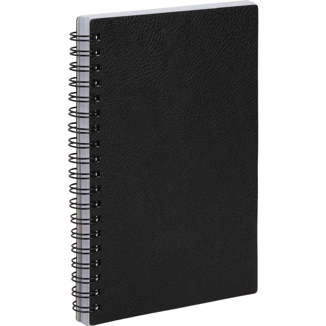 5 X 7 fsc ® recycled pebble grain spiral journal Black miniatura 3