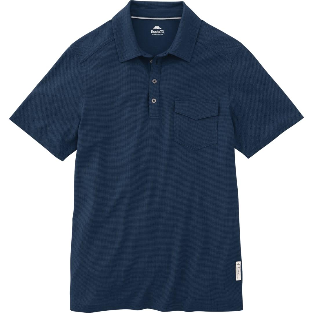 Mens lunenburg roots73 short sleeve polo Blue miniatura 4