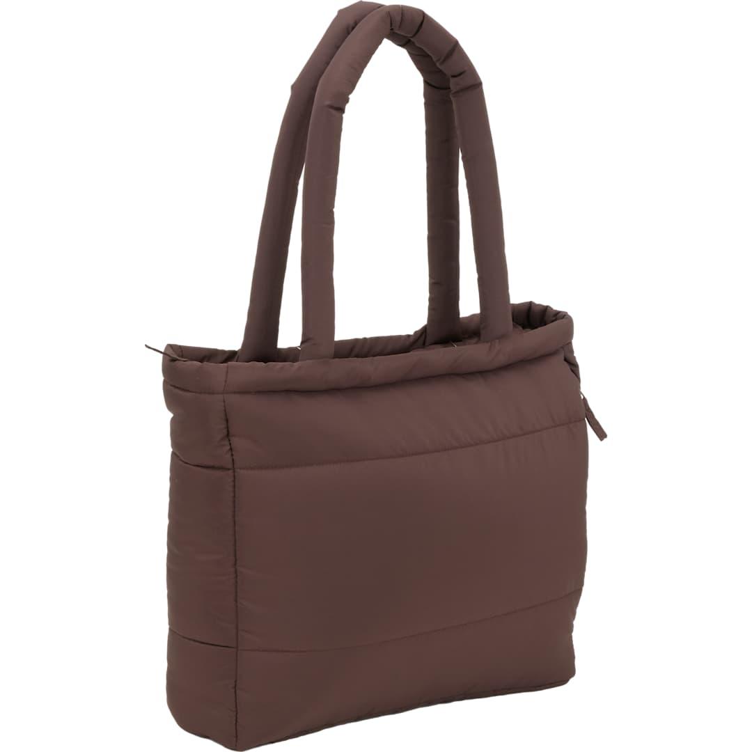 Puffer recycled 15 laptop tote Brown miniatura 3