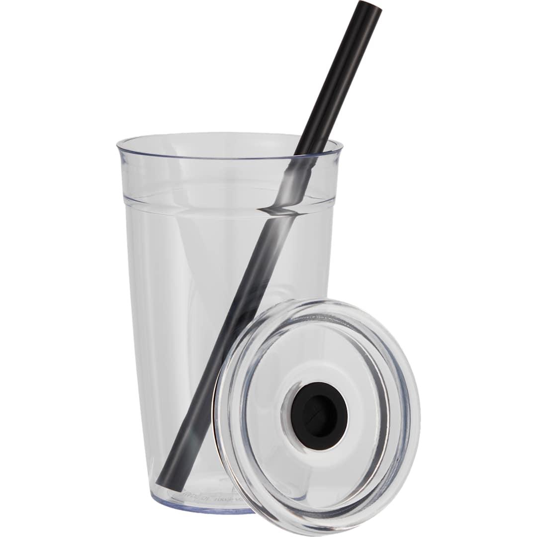 Anna recycled acrylic tumbler w/ straw 15oz Black miniatura 2