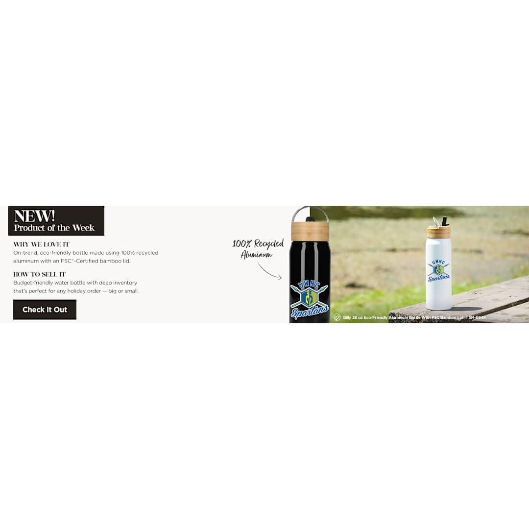 Billy 26oz aluminum bottle w/ fsc® bamboo lid Black miniatura 4