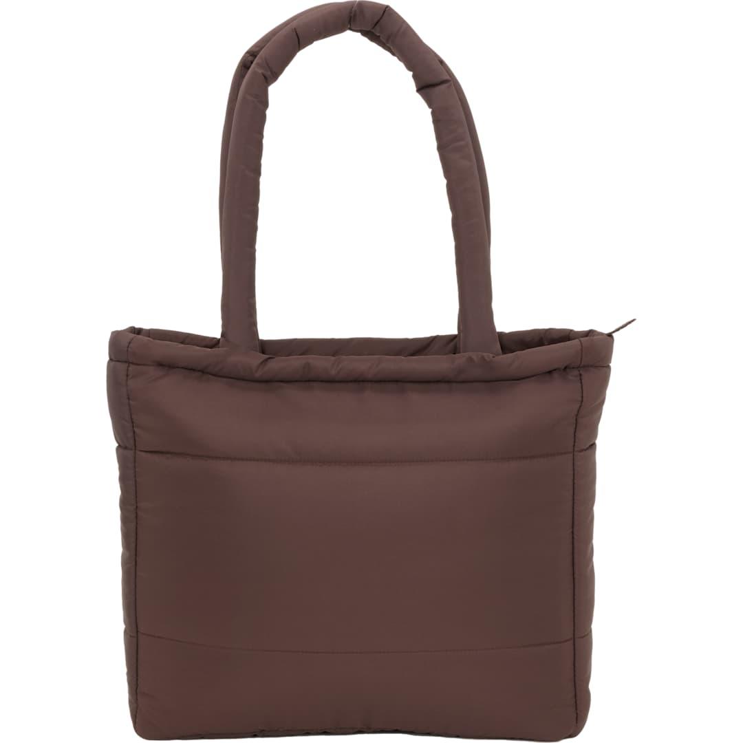 Puffer recycled 15 laptop tote Brown miniatura 4