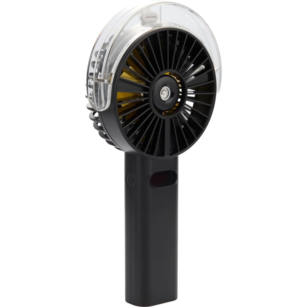 Rechargeable portable led fan with water mist Black miniatura 16