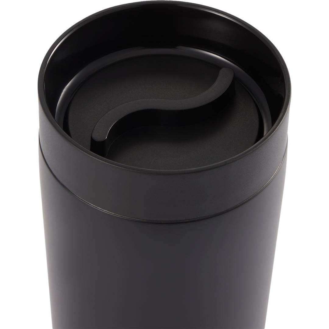Maddie recycled ss vacuum tumbler w/ 360 lid 16oz Black front