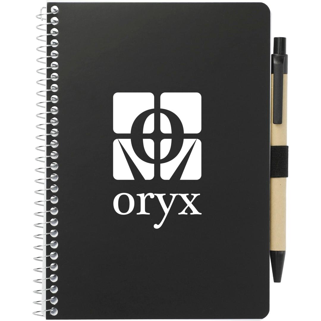 Fsc® mix 5 x 7 spiral notebook with pen Black miniatura 9