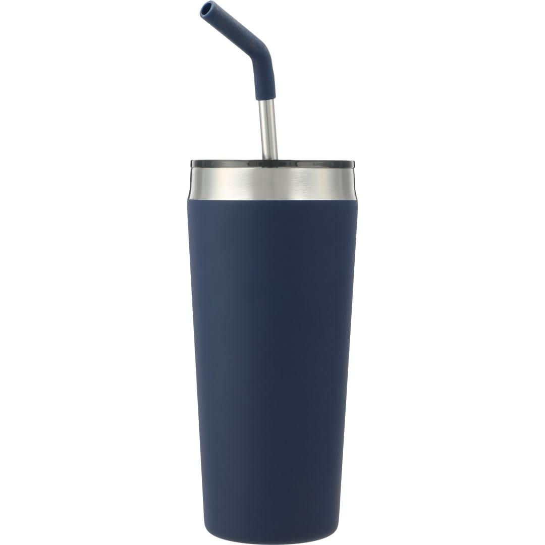 Faye 20oz vacuum tumbler w/ ss straw Black miniatura 10