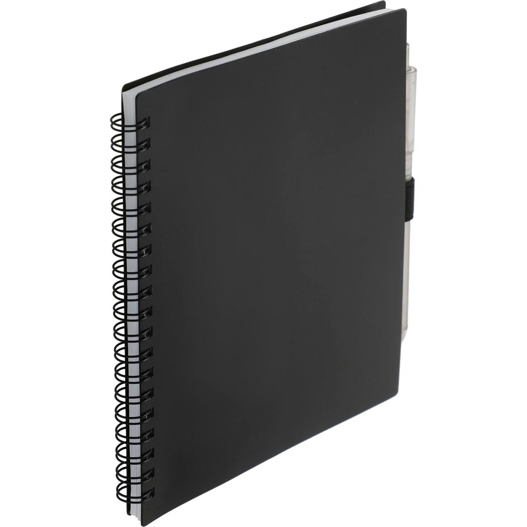 Fsc® recycled 5.5 x 7 spiral notebook w/ rpet pe Black miniatura 3