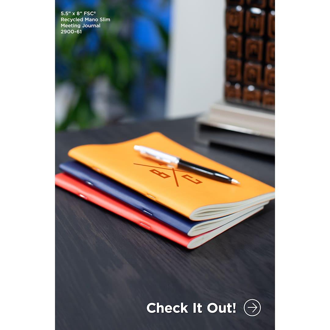5.5 X 8 fsc ® recycled mano slim meeting journal Black miniatura 5