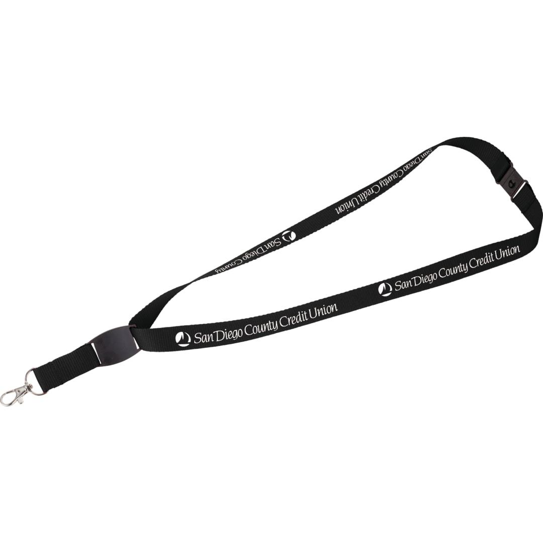 Flat panel lanyard Black miniatura 4