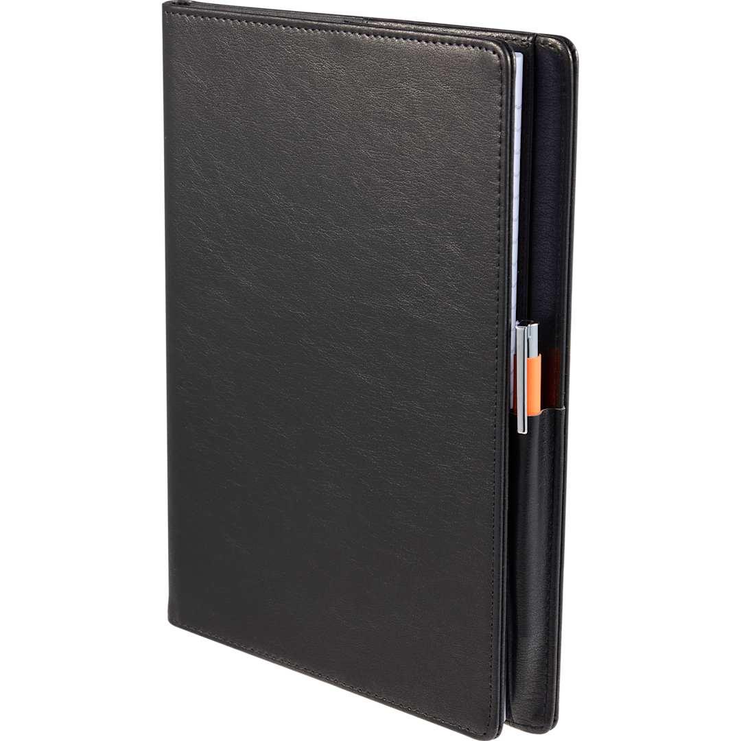 7 X 10 fsc® recycled morano refillable journal Black front