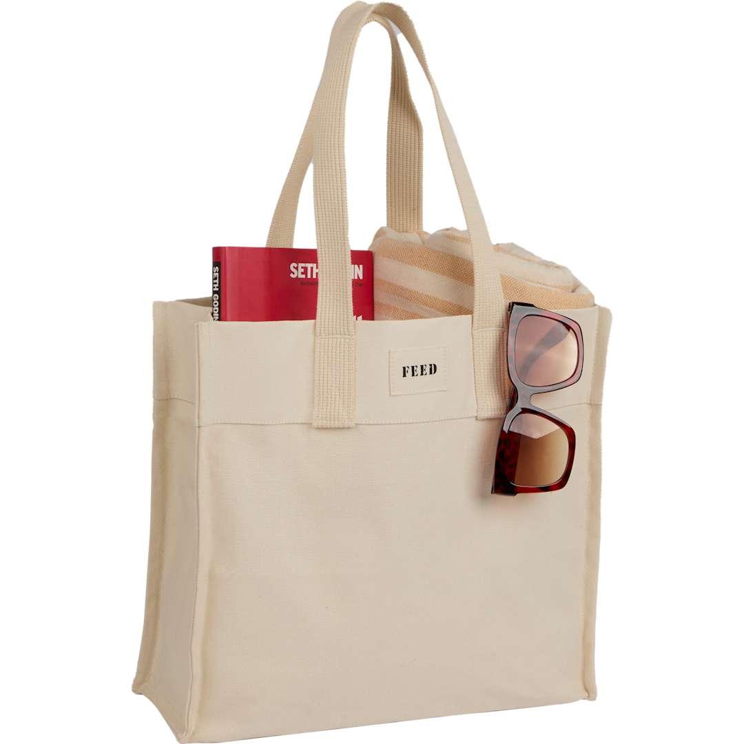 Feed organic cotton market tote Black miniatura 13