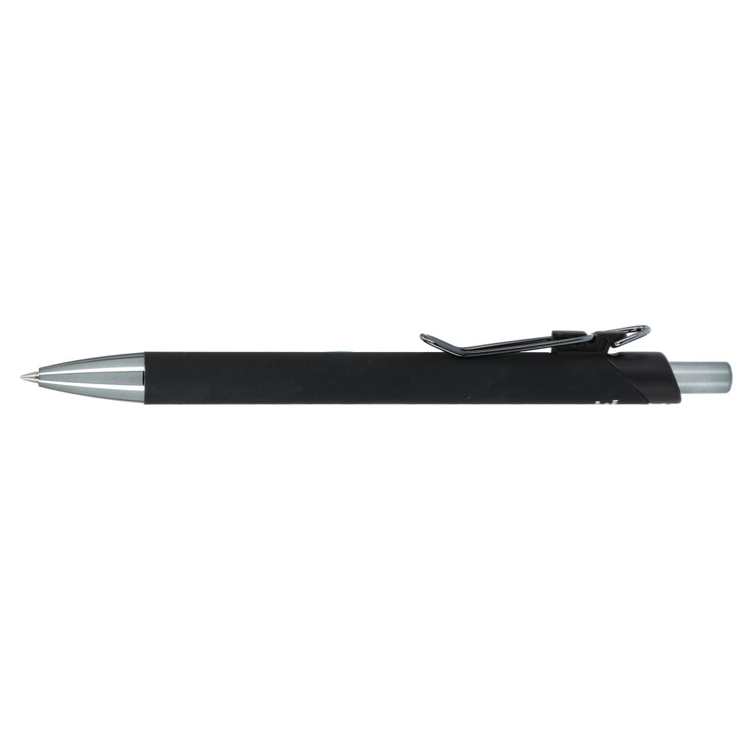 Metallic recycled aluminum soft touch gel pen Black miniatura 4
