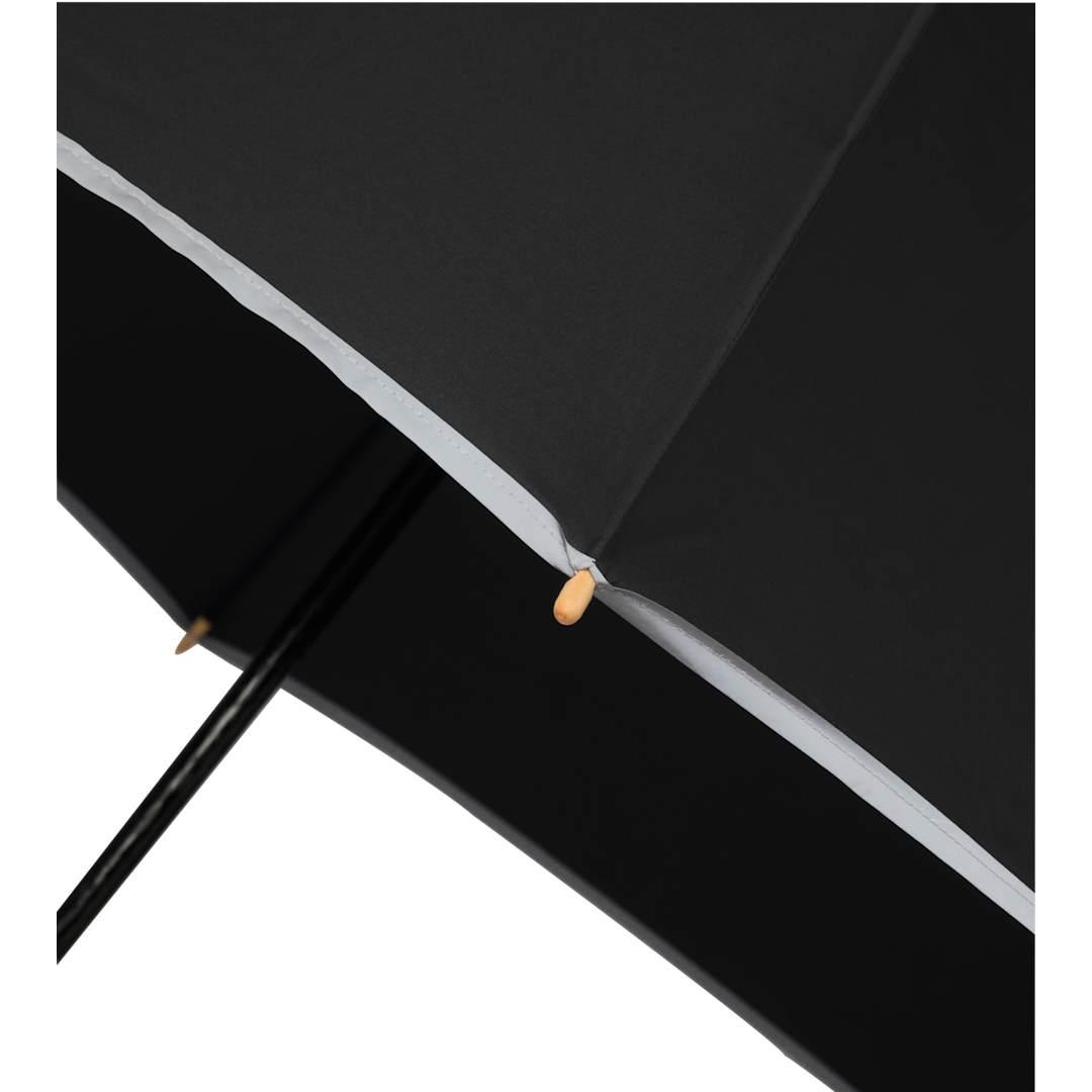 60 Auto open umbrella w/ reflective trim Black thumbnail 8