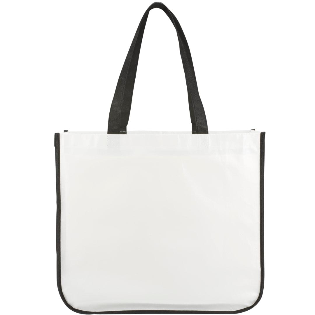 Gloss laminated non-woven shopper tote Black miniatura 11