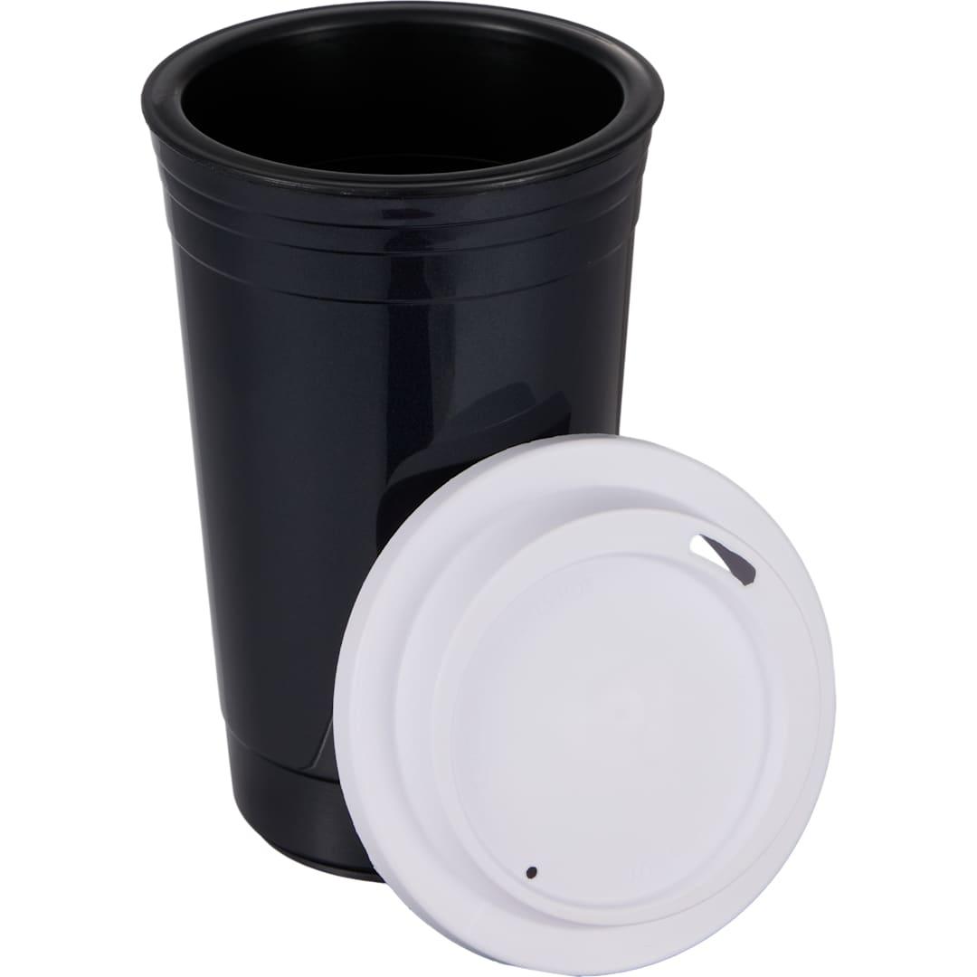 The traveler insulated cup 16 oz. w/ lid Black front