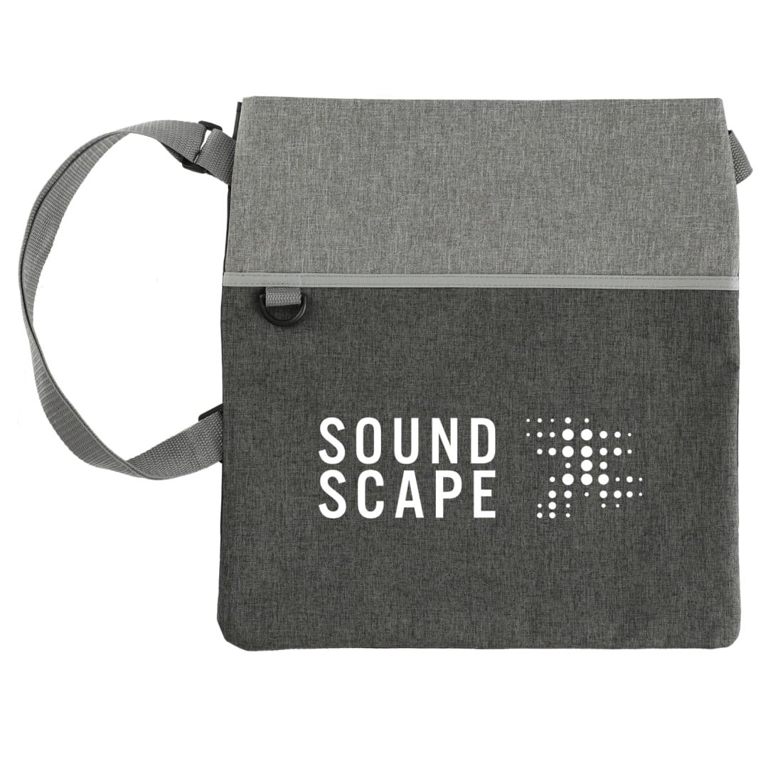 Double heather rpet crossbody tote Graphite miniatura 5
