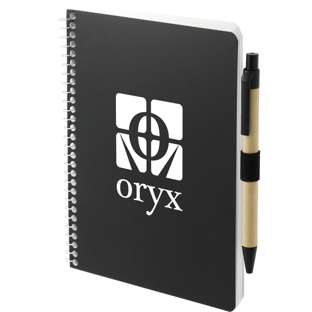 Fsc® mix 5 x 7 spiral notebook with pen Black miniatura 7