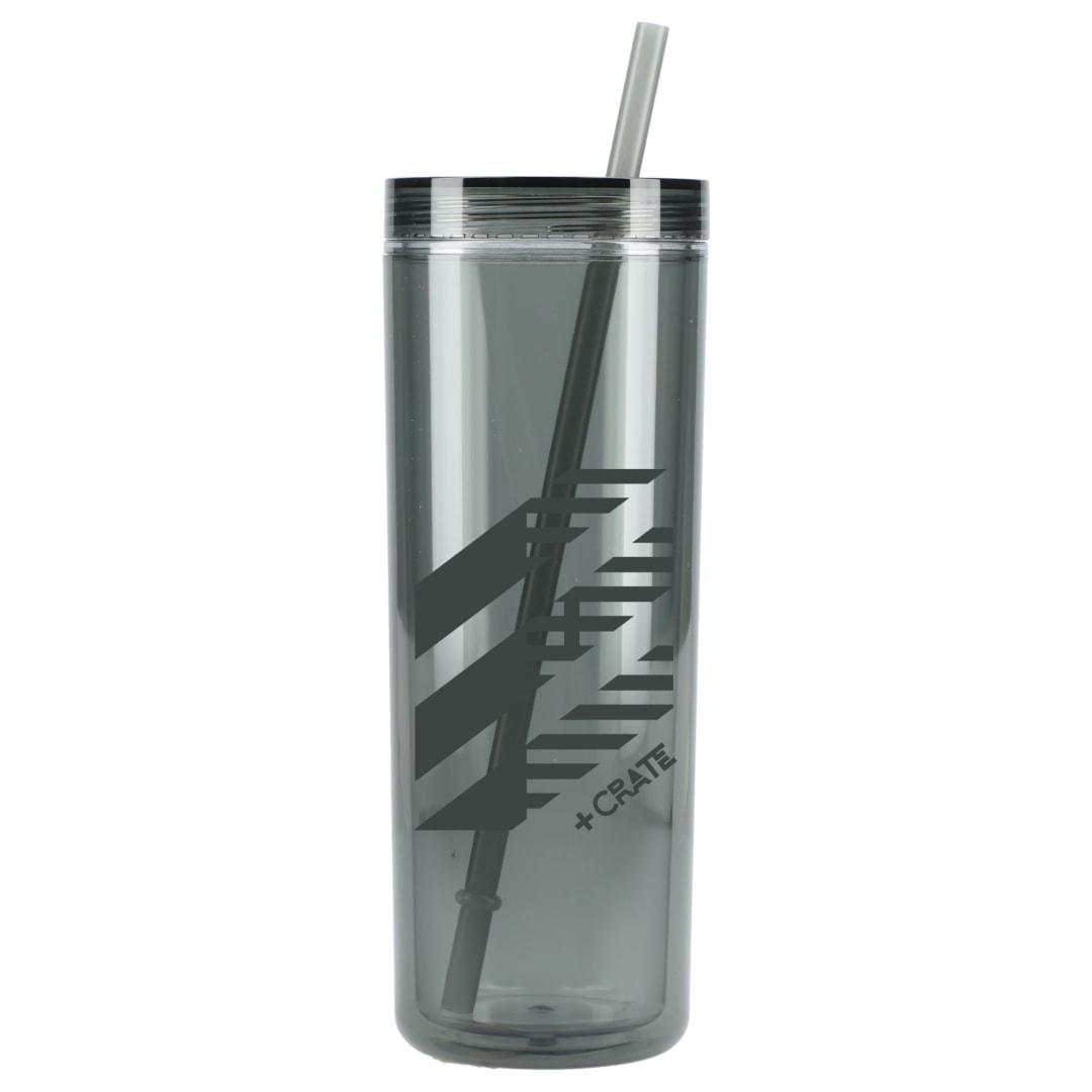 Chroma recycled acrylic straw tumbler 16oz Black miniatura 11