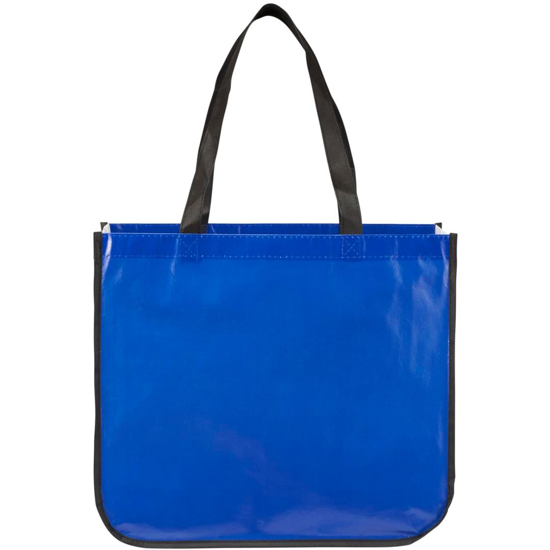 Gloss laminated non-woven shopper tote Black miniatura 6