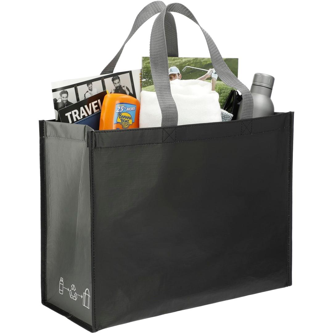 Rpet laminated matte shopper tote Black miniatura 3