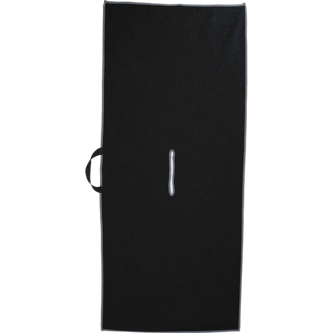 17 X 40 recycled slip-over player towel Black front