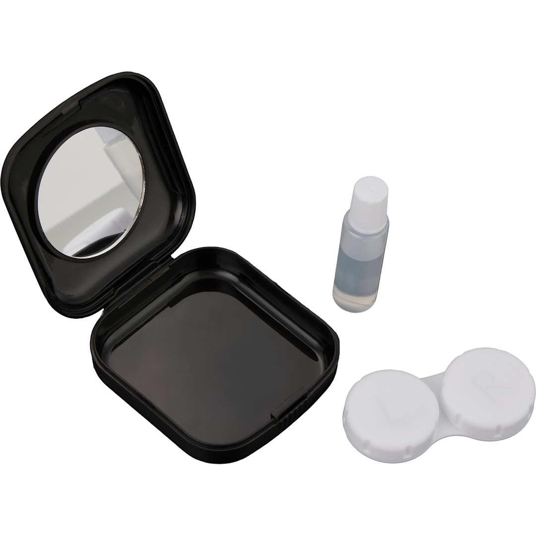 Recycled contact lens travel kit w mirror Black miniatura 5