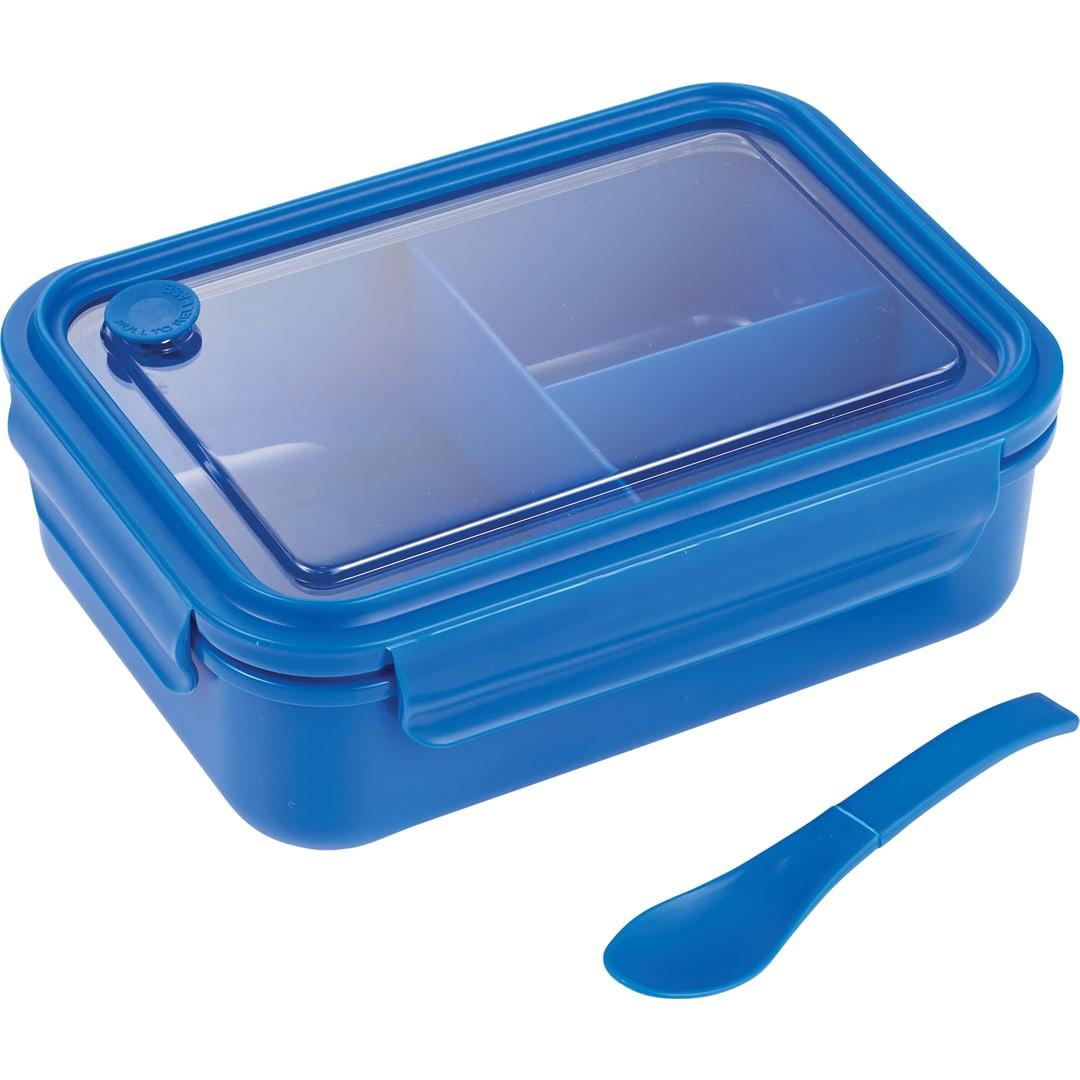 Three compartment food storage bento box Blue miniatura 7