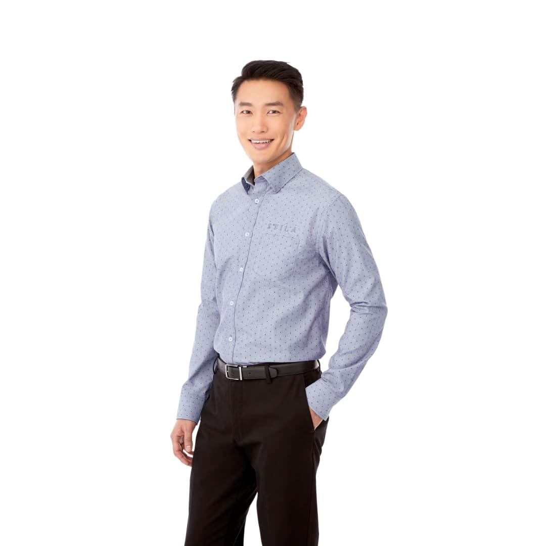 Mens huntington long sleeve shirt Blue miniatura 5