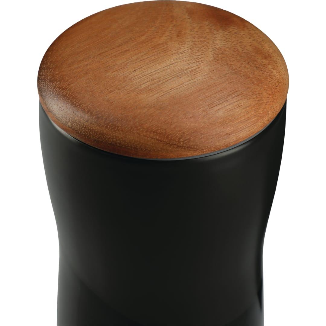 Reno double wall ceramic tumbler w/wood lid 10oz Black miniatura 4