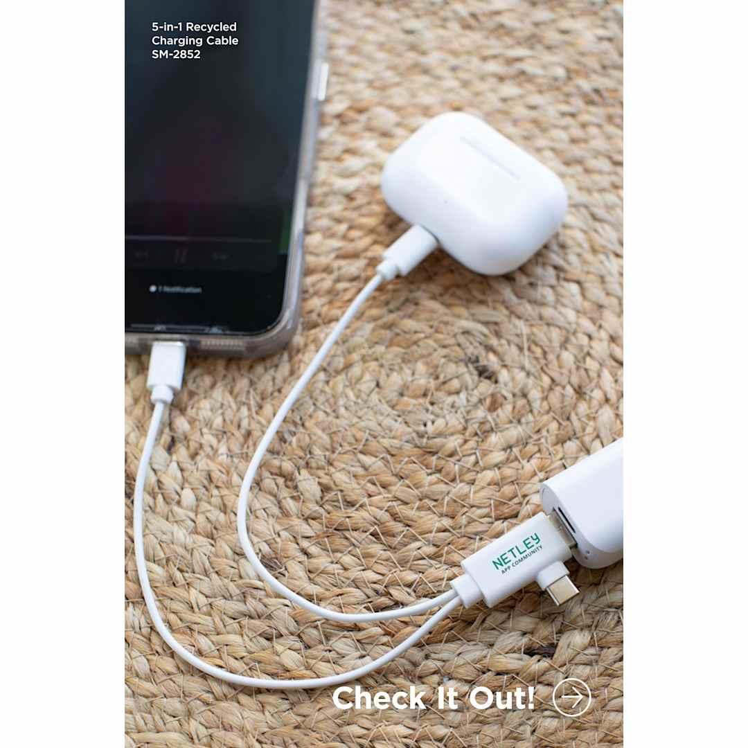 5-In-1 recycled charging cable Black miniatura 5