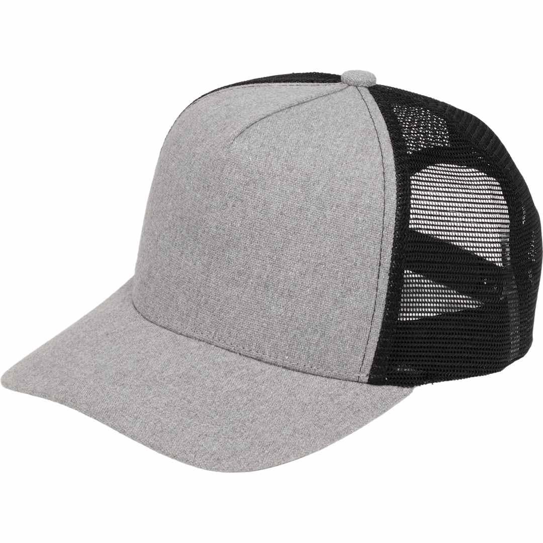 Recycled cotton canvas 5 panel mesh back ballcap Black miniatura 9