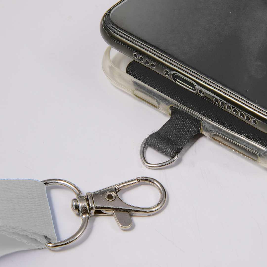 Adjustable recycled phone lanyard Black miniatura 30