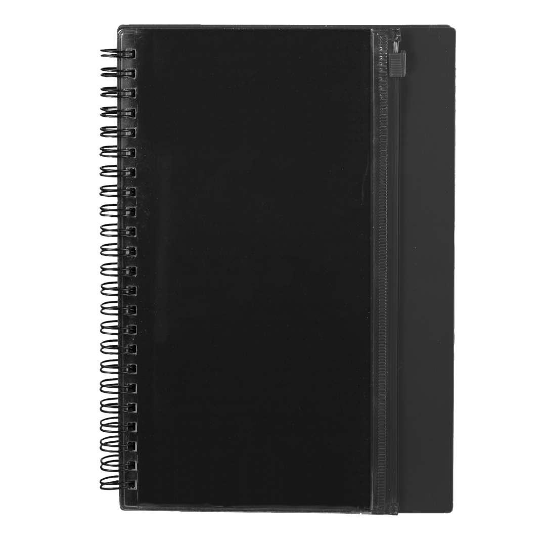 5.5 X 8.5 spiral notebook with clear pocket Black miniatura 3