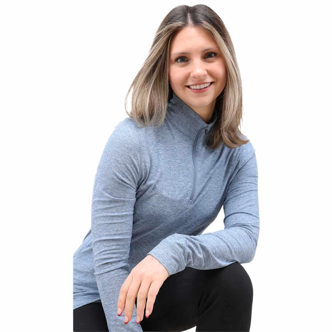 Wellable womens knit 1/4 zip Dark Gray miniatura 16