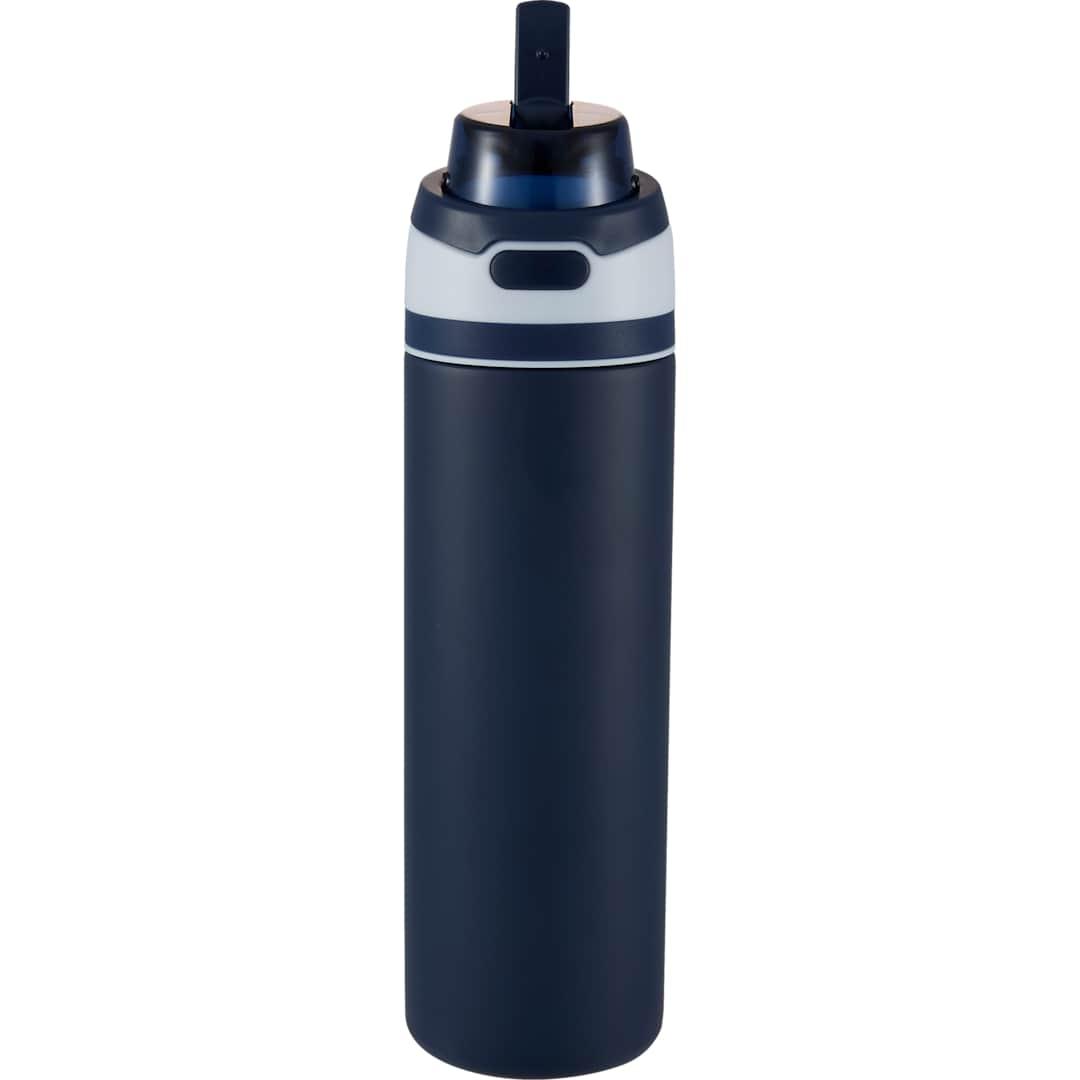Elvin 28oz recycled stainless flip straw bottle Black miniatura 32