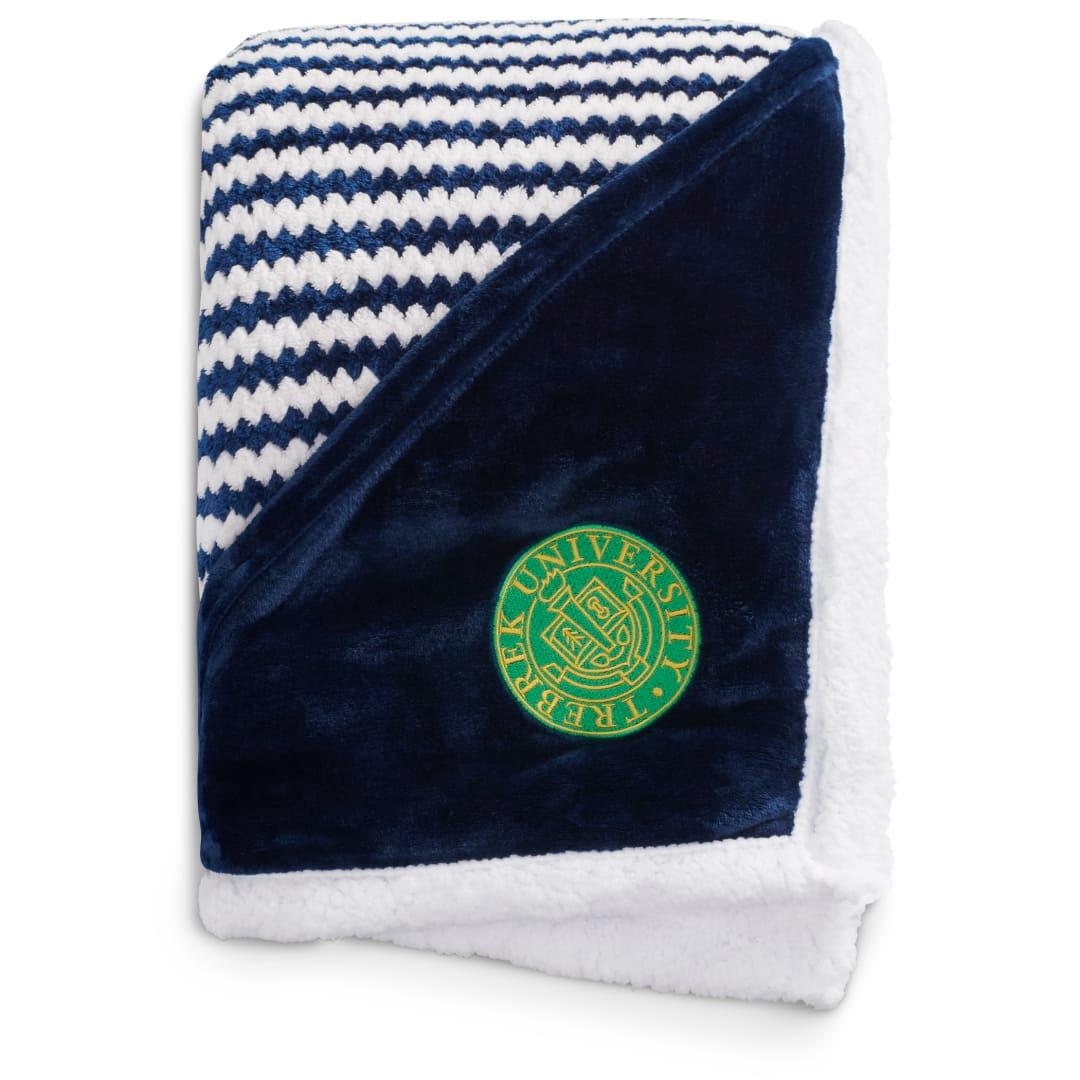 Field & co.® chevron striped sherpa blanket Navy Blue miniatura 22